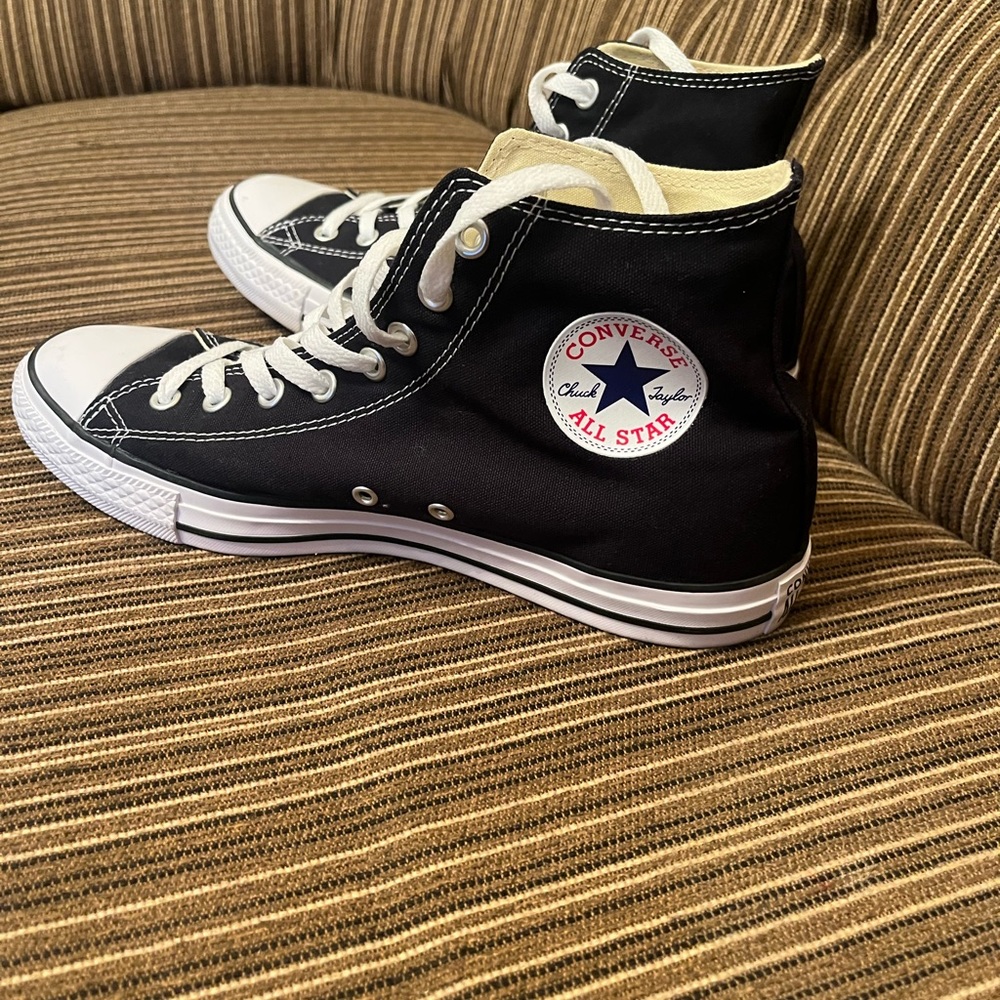 Black and white all star Converse